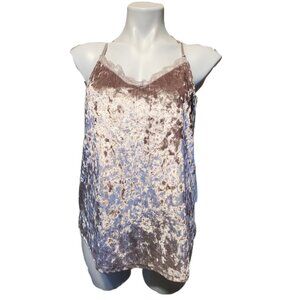 ❤️ 4/$20 Bobbie Brooks sleep shirt Women's large Pink crushed velvet lace neck